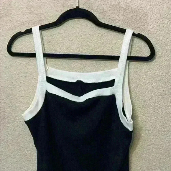 Black & white mini dress sz L Meredith Blake casual summer Halloween costume - Picture 2 of 6